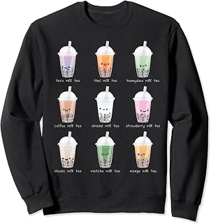 Té de leche de burbujas y té de leche Boba pastel estético Sudadera