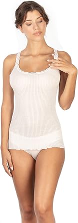 EGI Exclusive Collections Womens Merino Wool Blend Lace-Trimmed Camisole. Proudly Made in Italy.