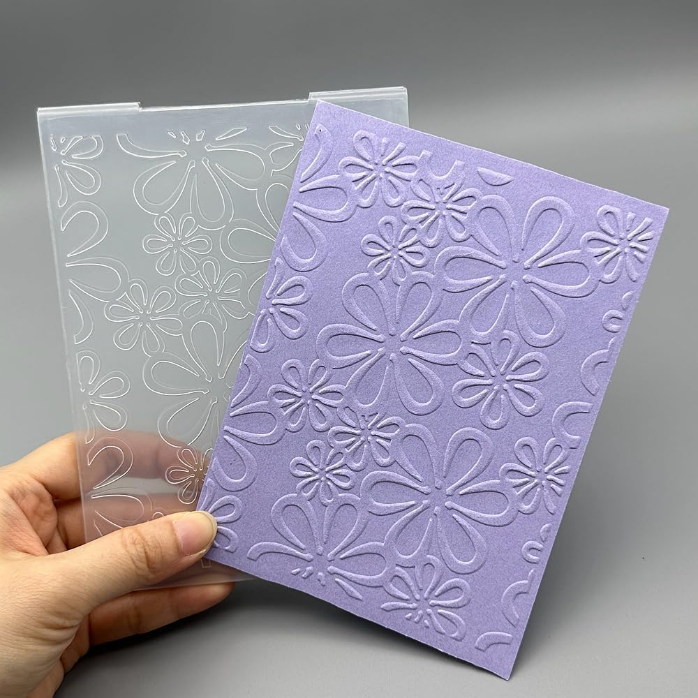 3D Plastic Embossing Folder Template 6 Petal Flower 1 Texture A6 Size for Card Making DIY Scrapbooking Paper Crafting Handmade Crafts Scrapbooking Arts Supplies Scrapbook Decor