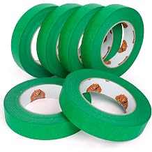 TAPEBEAR Green Painters Tape Multi-Surface Masking Tape 0.94 inch x 60 Yard, Indoor and Outdoor Painting Tape, Residue Free Easy Removal with Sharp Lines, Paint Tape for Walls, Auto, Home, 6Rolls