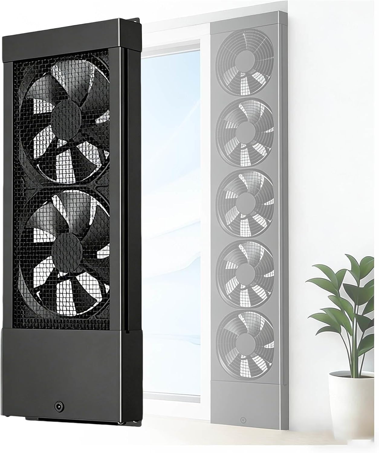 Window Exhaust Fan for Sliding Windows, Adjustable Speed Window Vent Fan, Window Exhaust Fan for Bathroom No Need to Drill Holes embedDed Installation,15.75-17.72in(40-45cm)