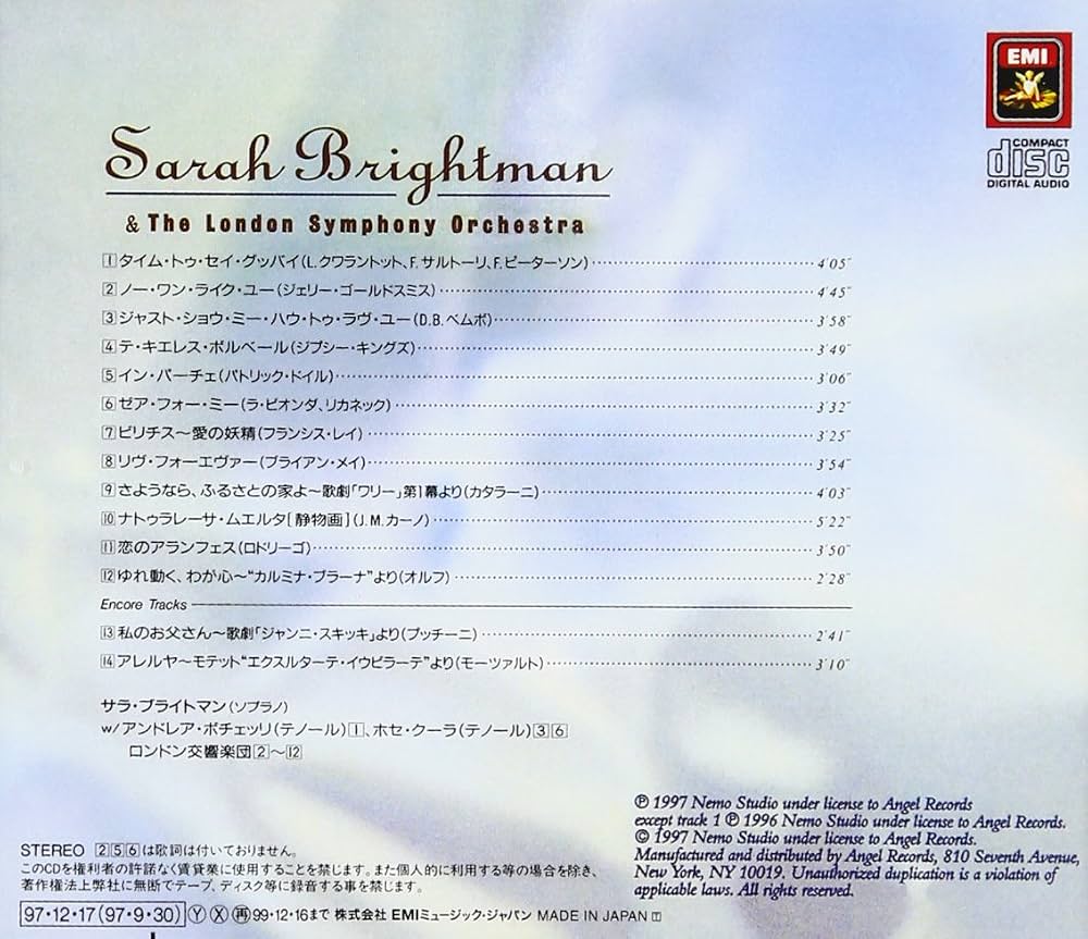 Time to Say Goodbye: SARAH BRIGHTMAN: Amazon.ca: Music
