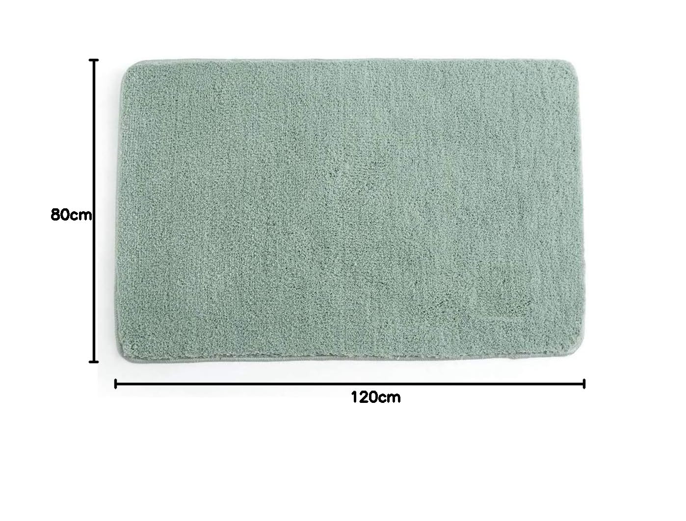 Tapis de Bain Confortable Tapis Bain Microfibre Tapis de Baignoire Antidérapant Tapis Salle de Bain Absorbant Tapis de Salle de Bain Lavable en Machine pour Salle de Bain,Vert,80 x 120 cm