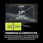 msi MAG 275CQDF X24 Moniteur de jeu 27 pouces 2560 x 1440 (QHD), 400Hz, Adaptive-Sync, HDR prêt, HDMI, port VGA, montable VESA, inclinaison, bord mince sur 4 côtés, 0,5ms, noir