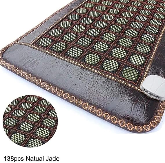 Far Infrared Heating Pad,Heating Pad Natural Jade And Tourmaline,Heat Therapy With Jade,Jade Stone Far Infrared Heating Pad For Back,Relieve Pain And Relax For Home Office,Adjustable Temp(Color:C)