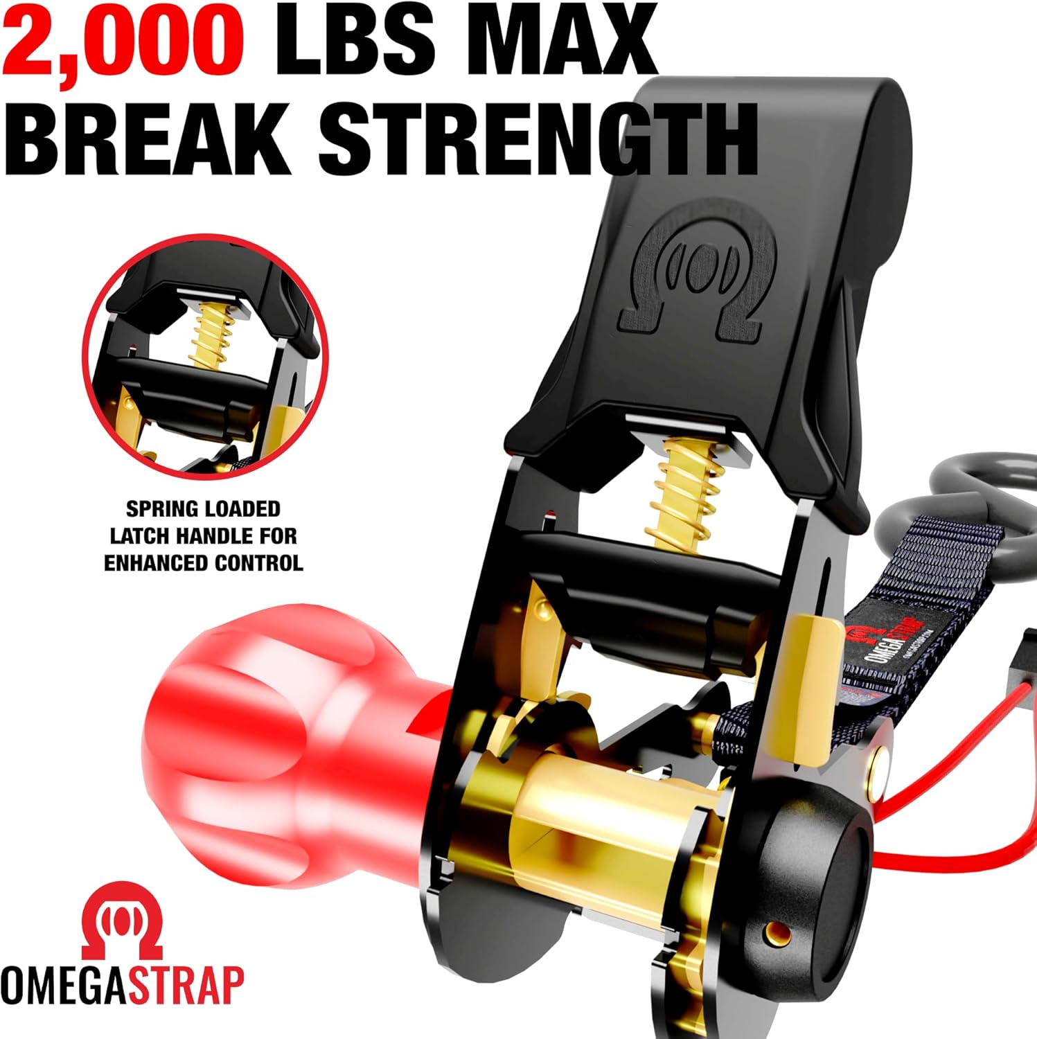 Patented Ratchet Tie Down Straps (4PK) - 2000lb Max Break Strength - Includes (4) 1” x 15’ Ratchet Tie-Downs, with Soft Tie Loops. Cargo Straps for Moving Motorcycles, Appliances & More