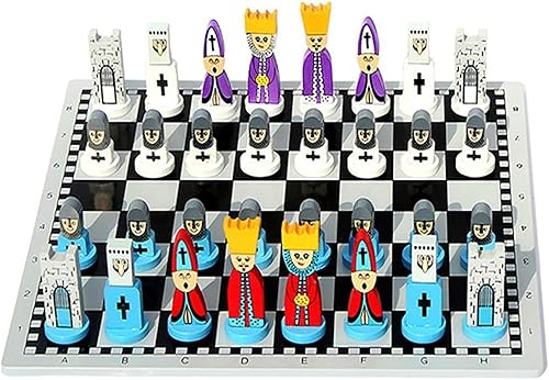 Juego de ajedrez de madera, juego de ajedrez de madera de dibujos animados, juguete educativo interactivo para padres e hijos, juego de mesa de