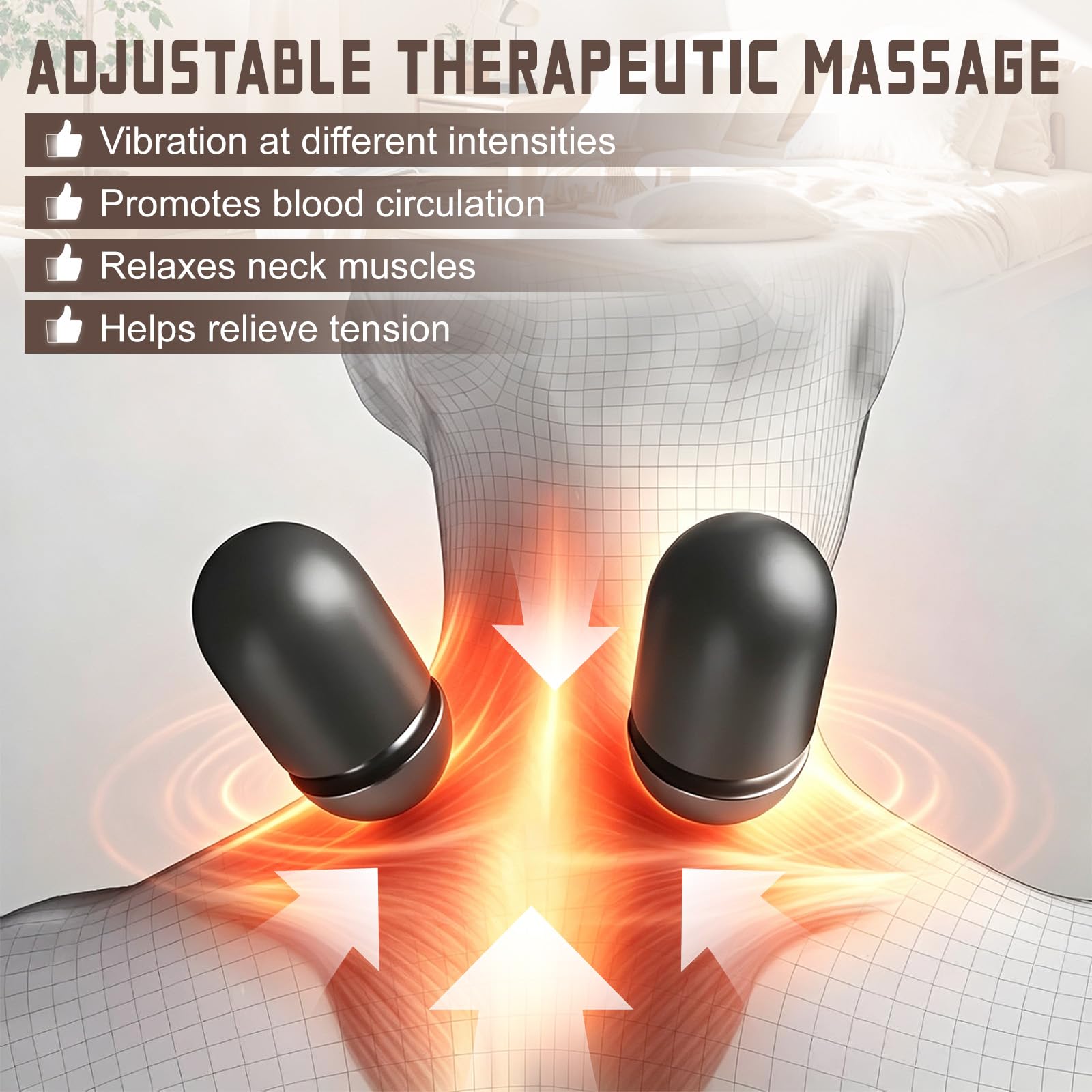 3-in-1 Nackenmassagegerät Elektrisch mit Wärme und Vibration
