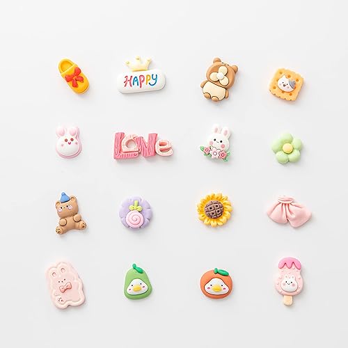 Miniatura 7 de Juego de dijes de slime de dibujos animados  Lote mixto surtido de dibujos animados Kawaii encantos Kawaii de resina con parte trasera plana lindos