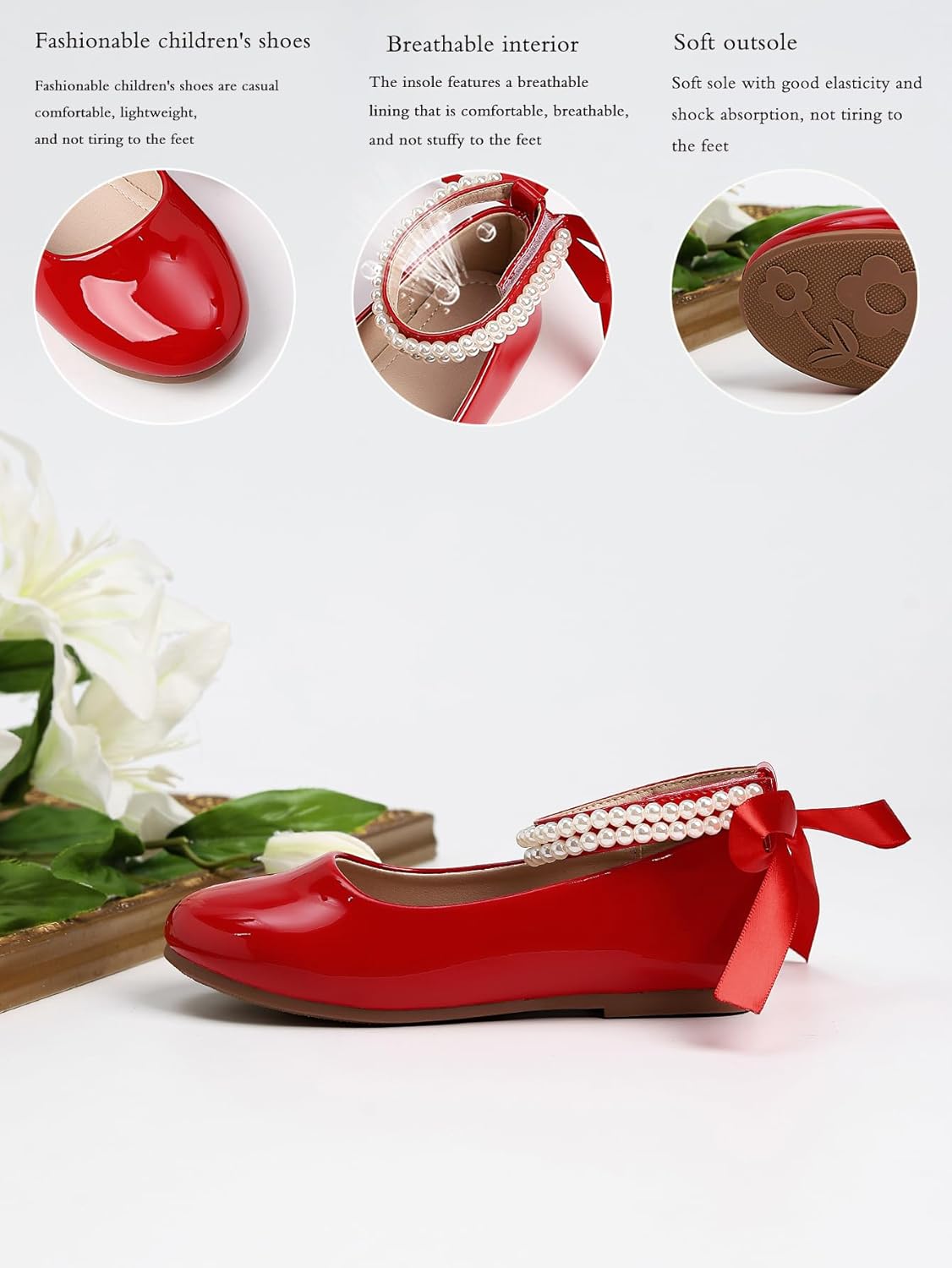 Girls Dress Shoes Bowknot Wedding Party Flat Shoes for Toddler/Little/Big Kids - Image 6