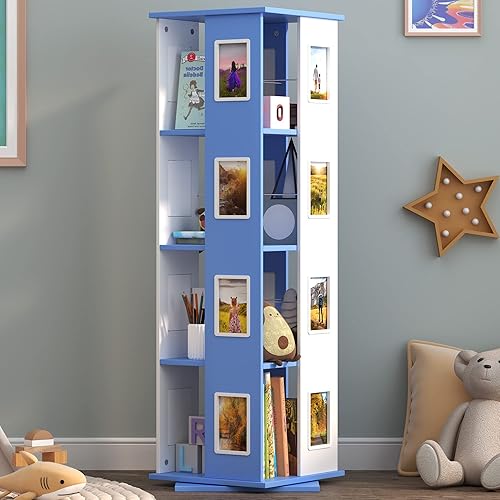 Miniatura 1 de Vlsrka Estantería de 5 niveles con 3 luces LED, estantería industrial alta, estantería vintage Etagere moderna, organizador de almacenamiento,