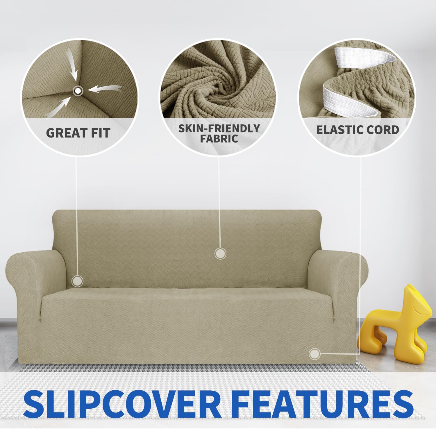 MAXIJIN 2024 Newest Loveseat Sofa Covers 1Piece Stretch Couch Covers