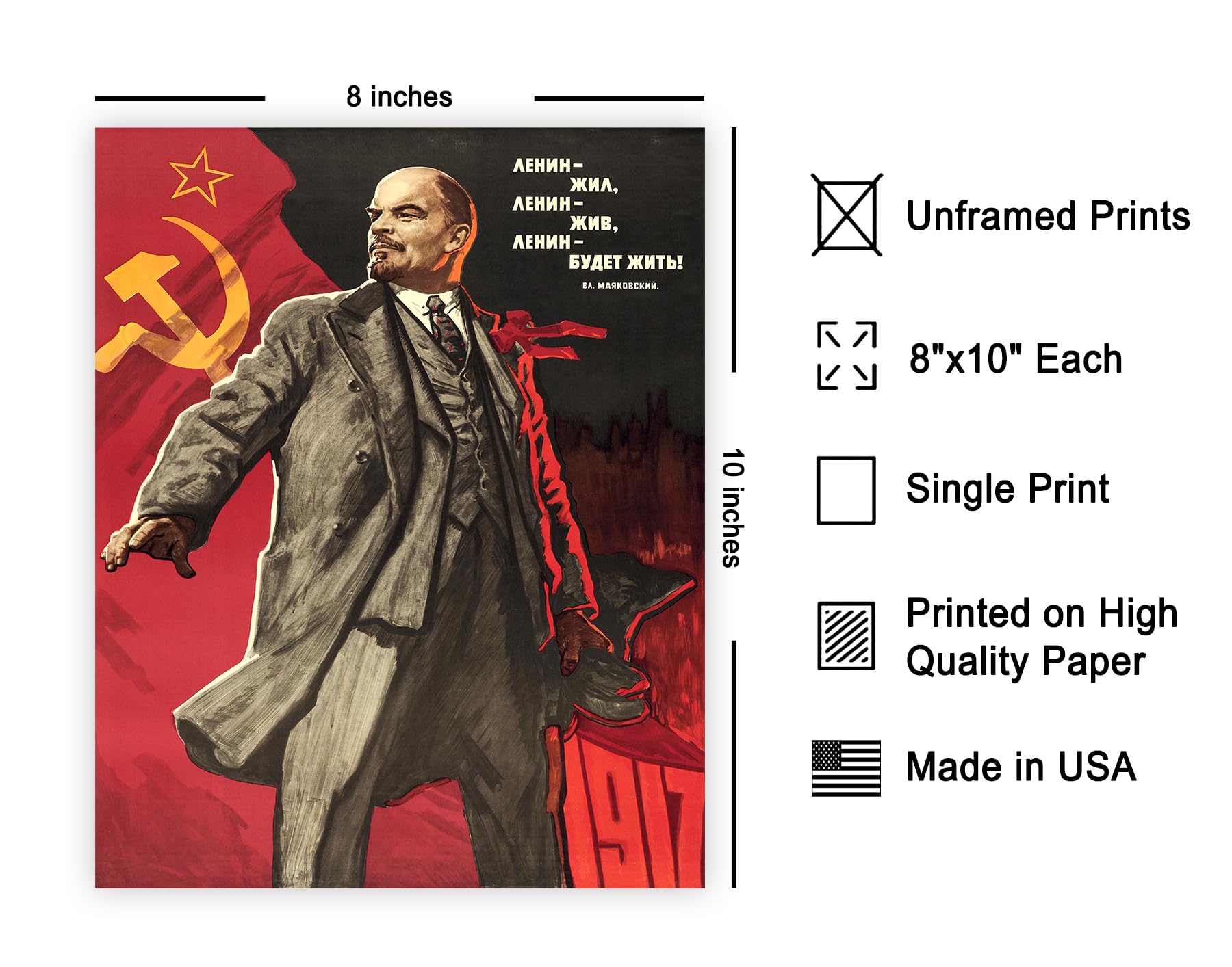 Amazon.com: Poster Master Vintage Vladimir Lenin Poster - Retro