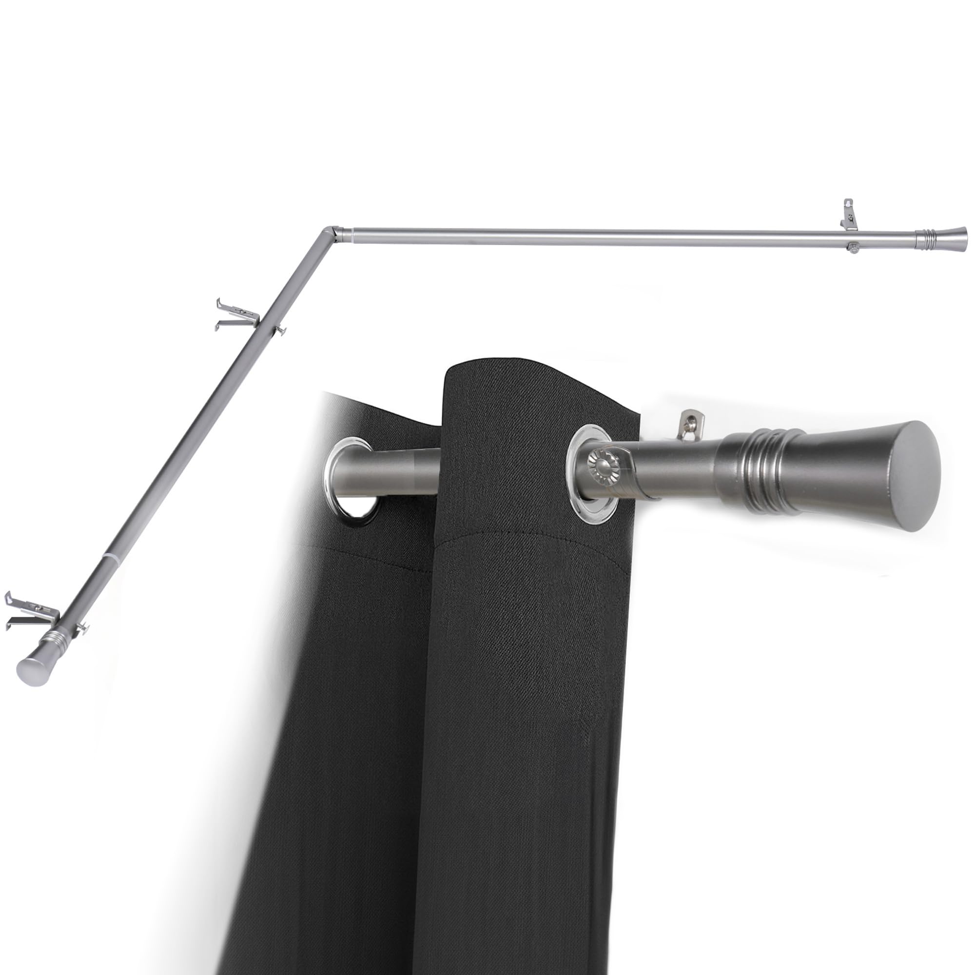 PRNT- Corner Curtain Rods (Silver)