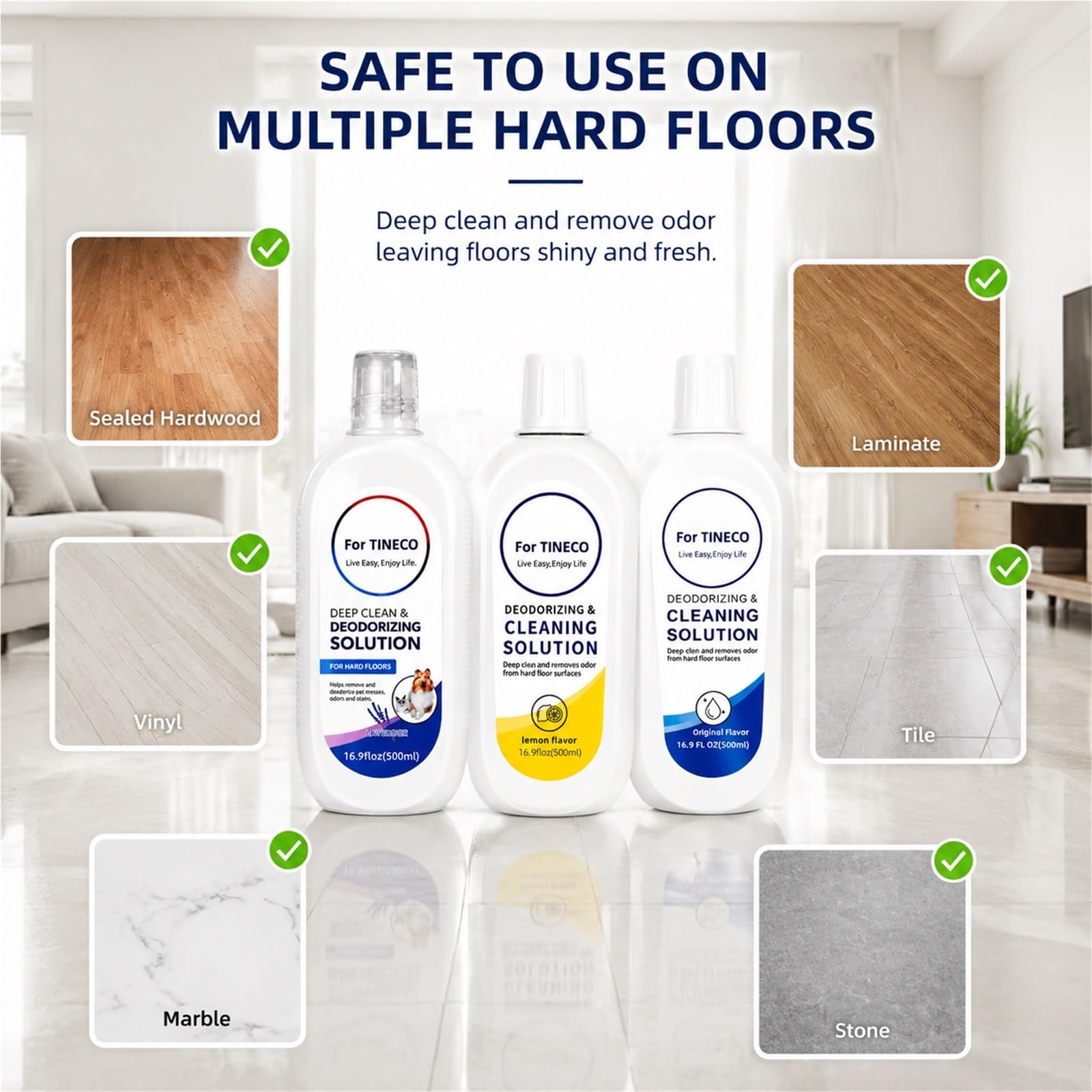 Set de Liquide Nettoyant for Sols, Compatible avec Tineco