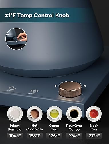 Miniatura 2 de Hervidores eléctricos, hervidor eléctrico de cuello de cisne, control de temperatura de 1 , interior de acero inoxidable, calentamiento rápido,