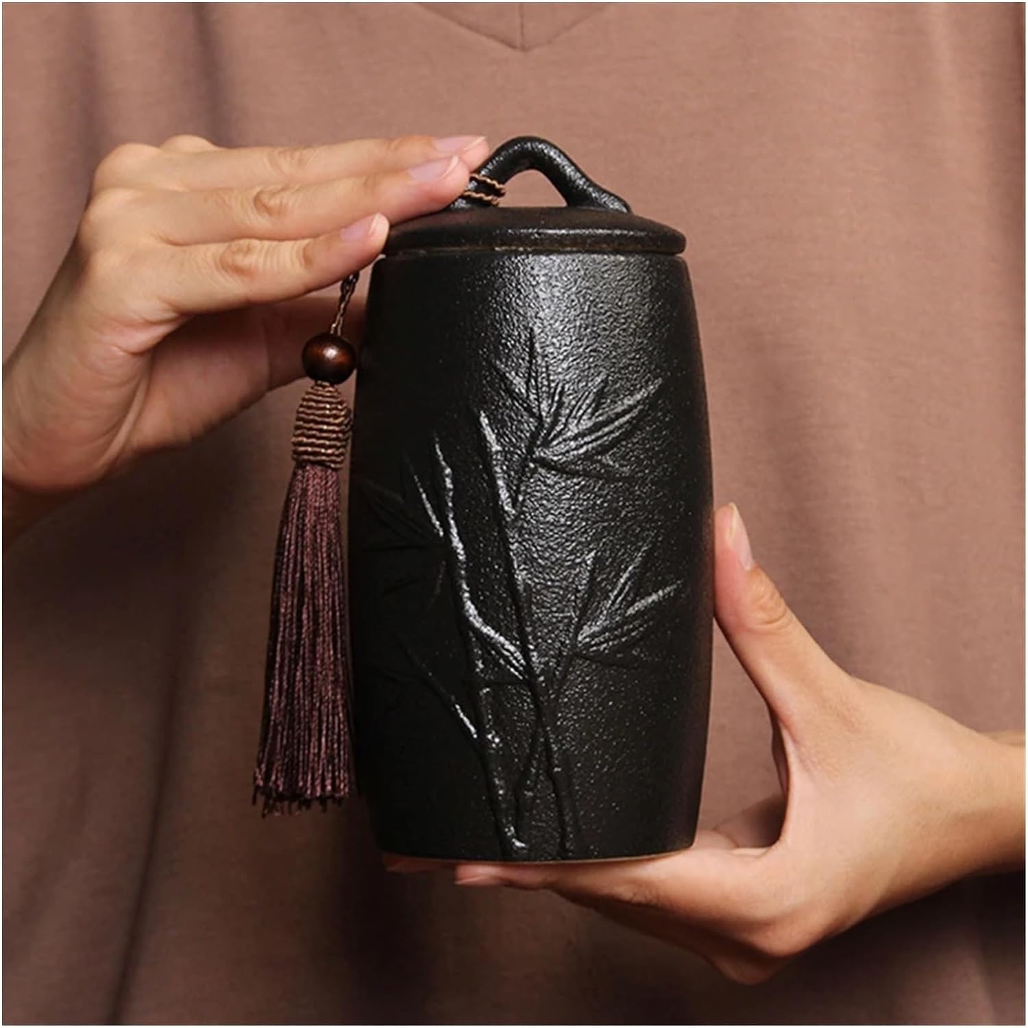 Barattolo di Porcellana per Zenzero, urna per Ceneri di Animali Domestici Bianchi, urne funerarie in Ceramica, cremato Umano (4 300 ml 6,5 x 12 cm)