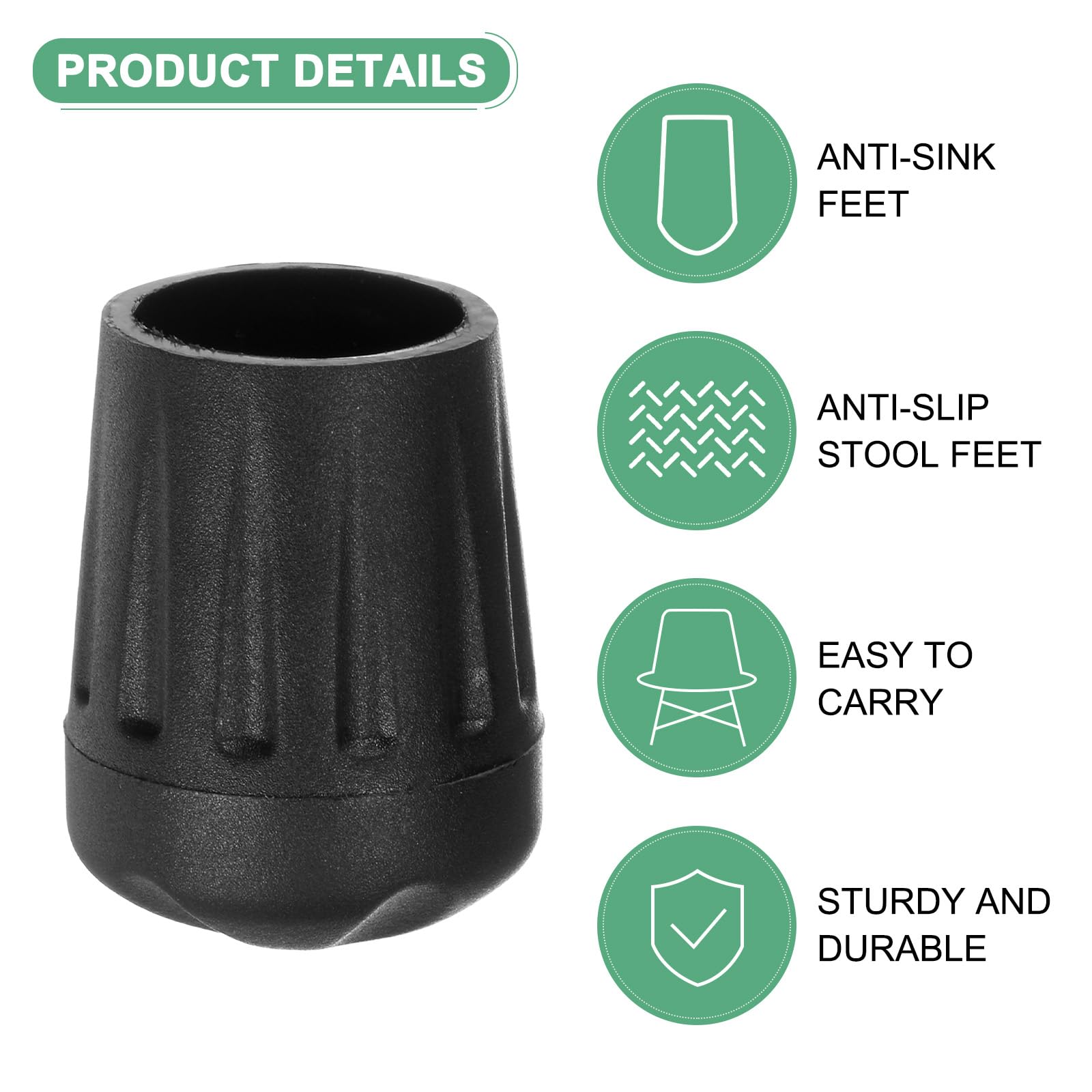 M METERXITY 4-Pack Anti-Slip Camping Chair Foot - Image 2