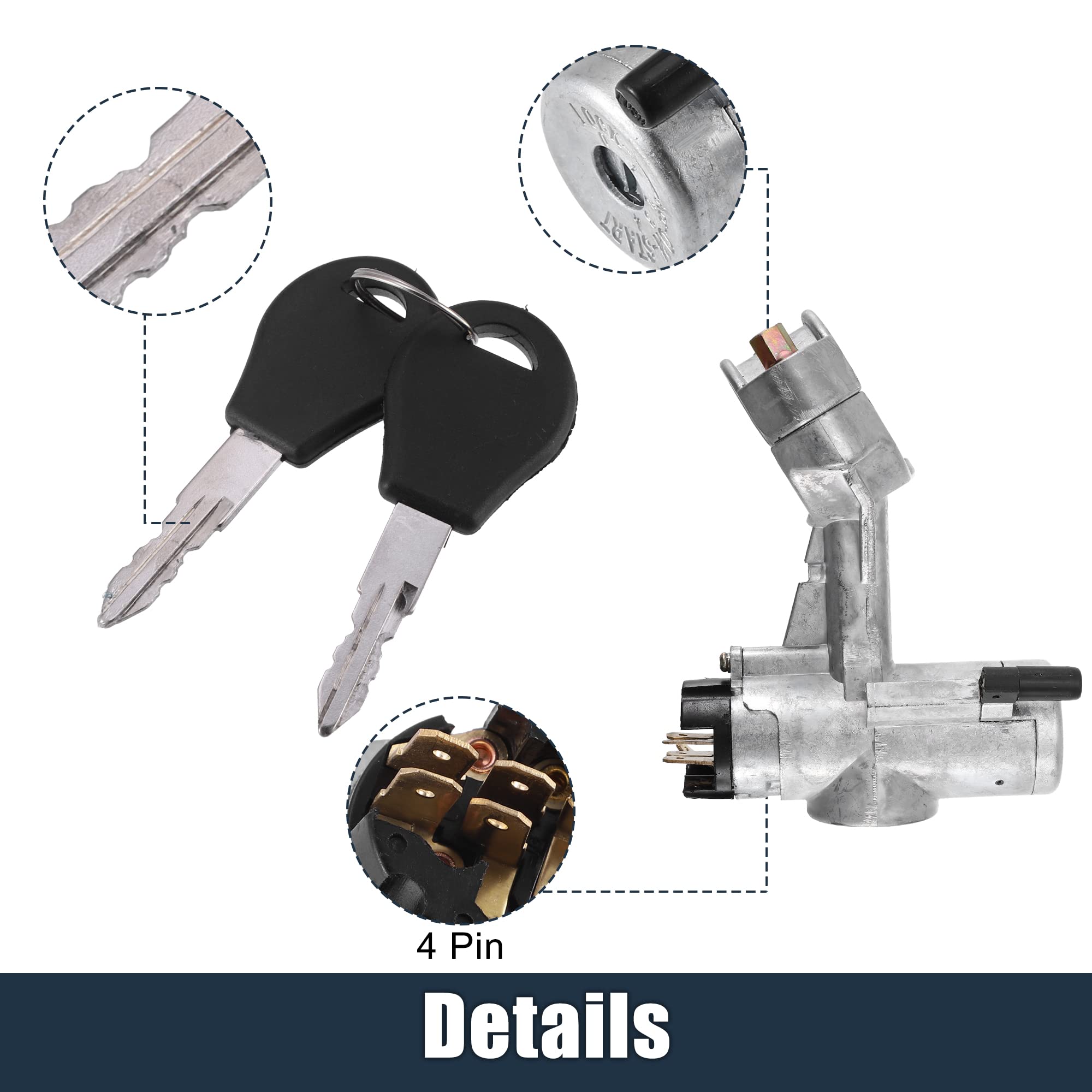 X AUTOHAUX 1 Set Ignition Switch Lock Cylinder with Keys 99810