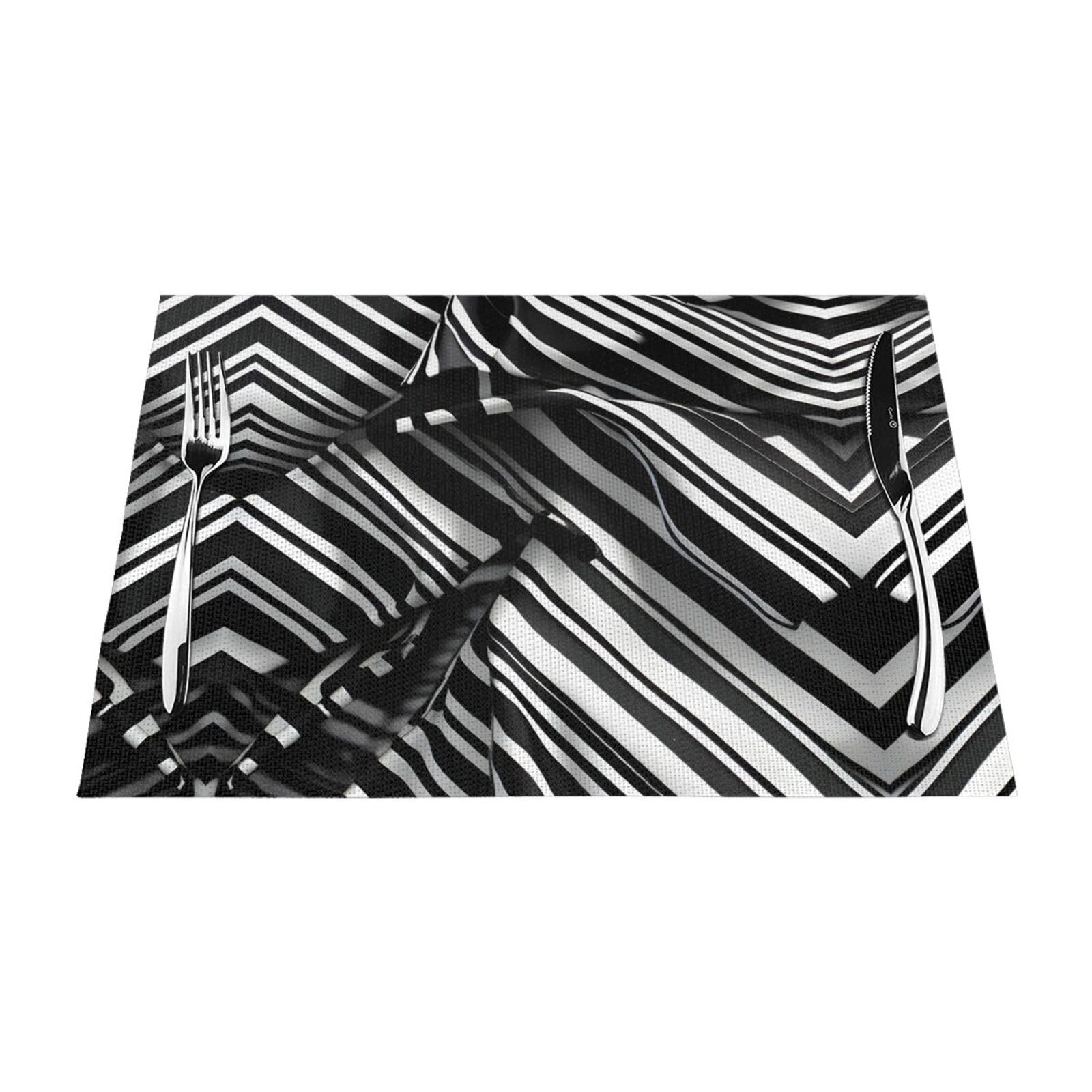Sets de table lavables au style graphique lot de 6 pour agrementer vos repas en famille