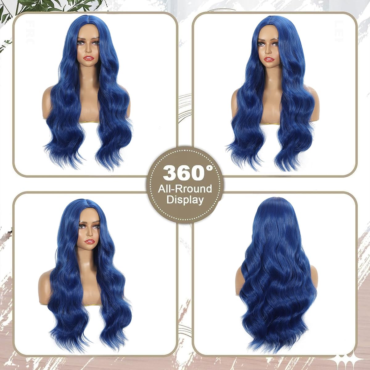 Amazon.com: Sabosi Blue wig Long Wavy Wigs for Women 26 Inch 