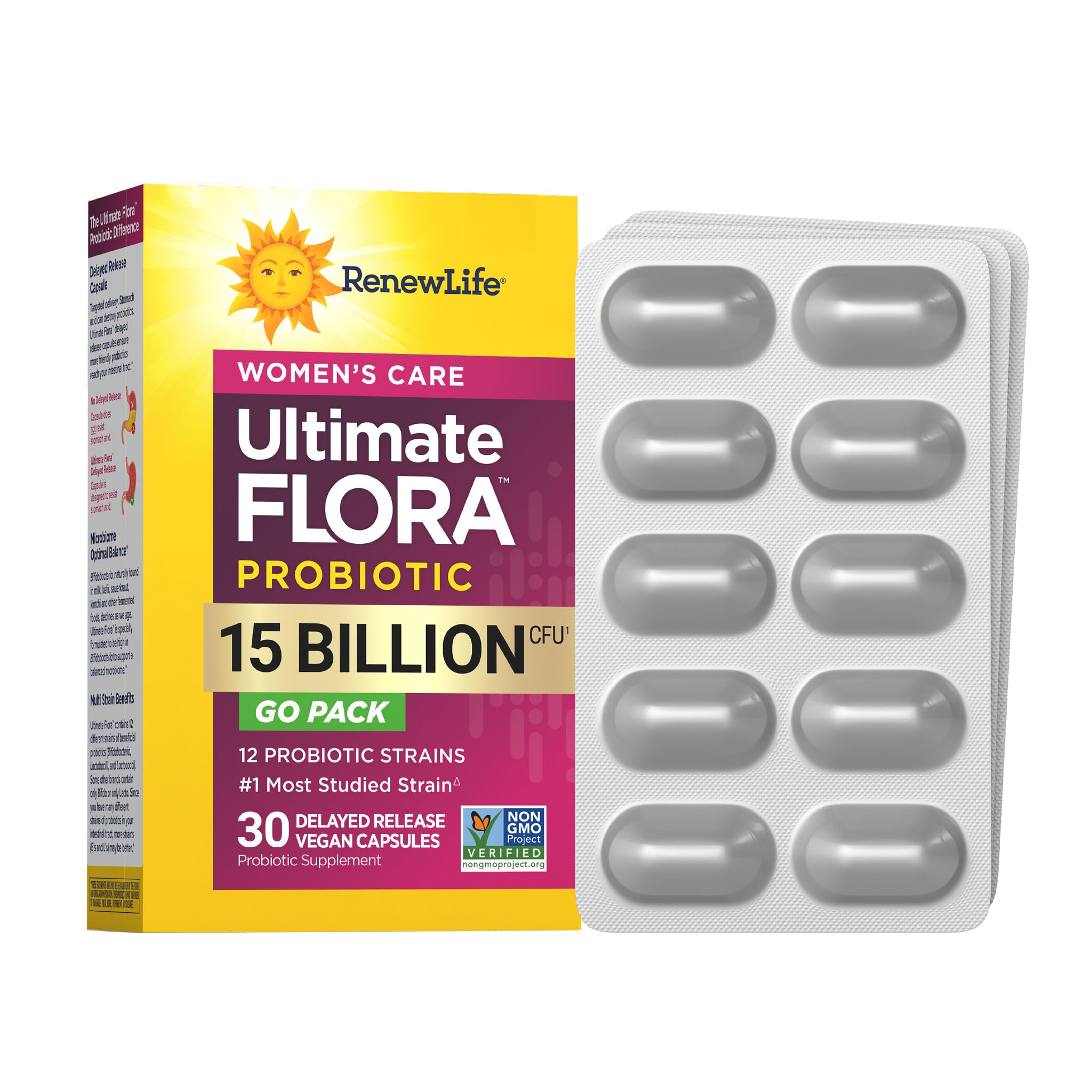 Renew Life Ultimate Flora Women's Care Probiotic 15 Billion CFU 15 Billion CFU 30 Count (Pack of 1)