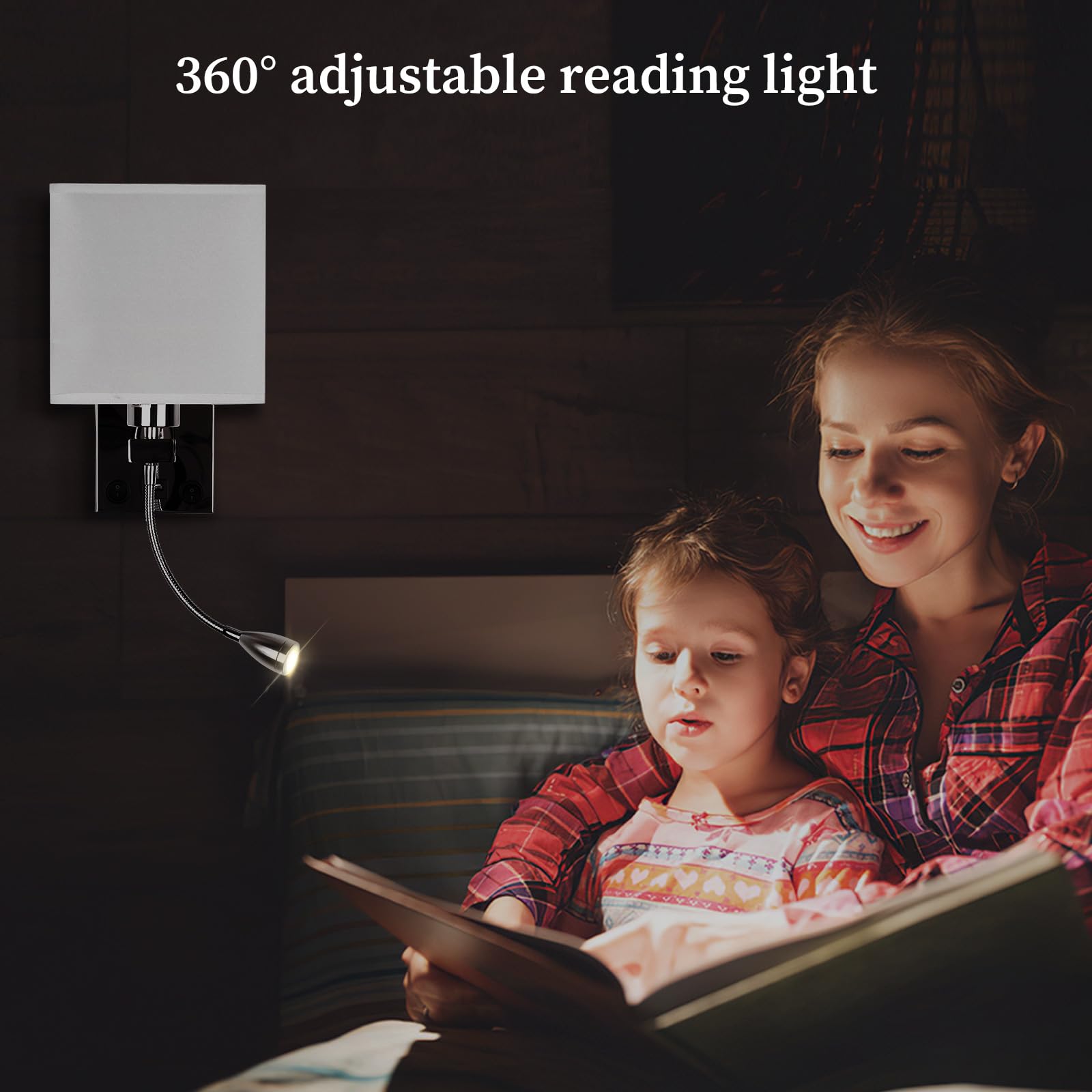 Leeslamp met ledverlichting, 2-delige set, moderne wandlamp Leeslamp met ledverlichting, 2-delige set, moderne wandlamp