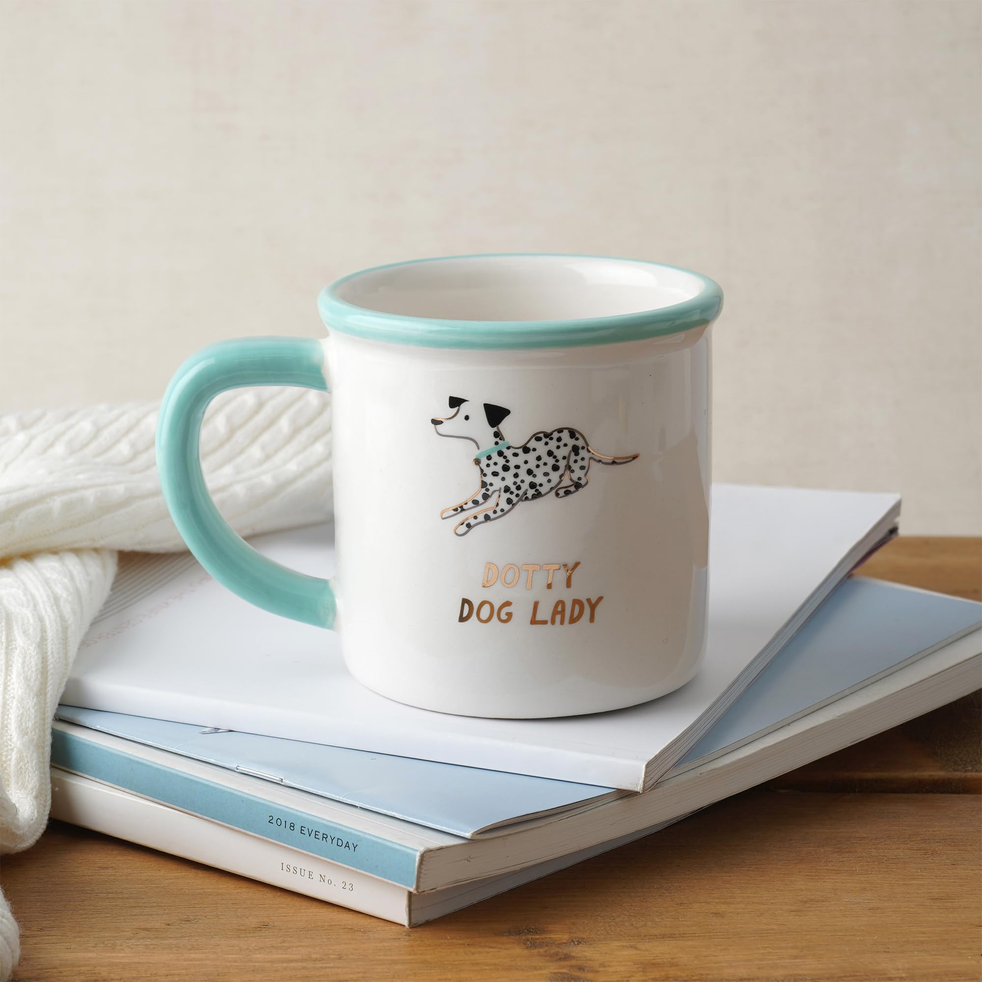 CGB Giftware | Top Dog 'Dotty Dog Lady' Ceramic Mug | Gift Box | Kitchen Accessory | Gift for Her | Top Dog Cool Cat GB07240