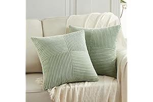 Fancy Homi 2 Pairs of Sage Green Euro Velvet Decorative Throw Pillow...