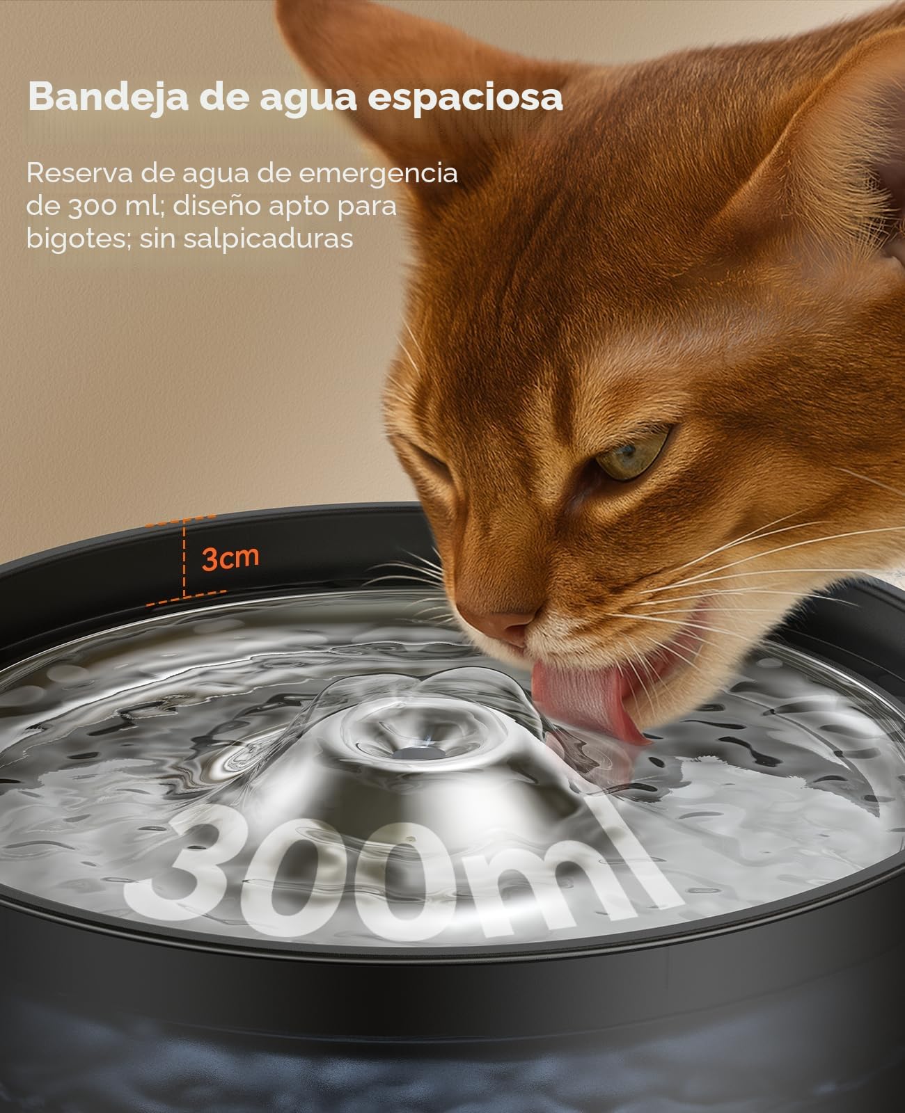 FEELNEEDY Fuente para Gatos 3L Bebedero de Agua Gatos, Súper Silenciosa, Cubeta en Acero Inoxidable, Fácil de Limpiar, con LED y 1 Filtro de Carbón Activado, Negra