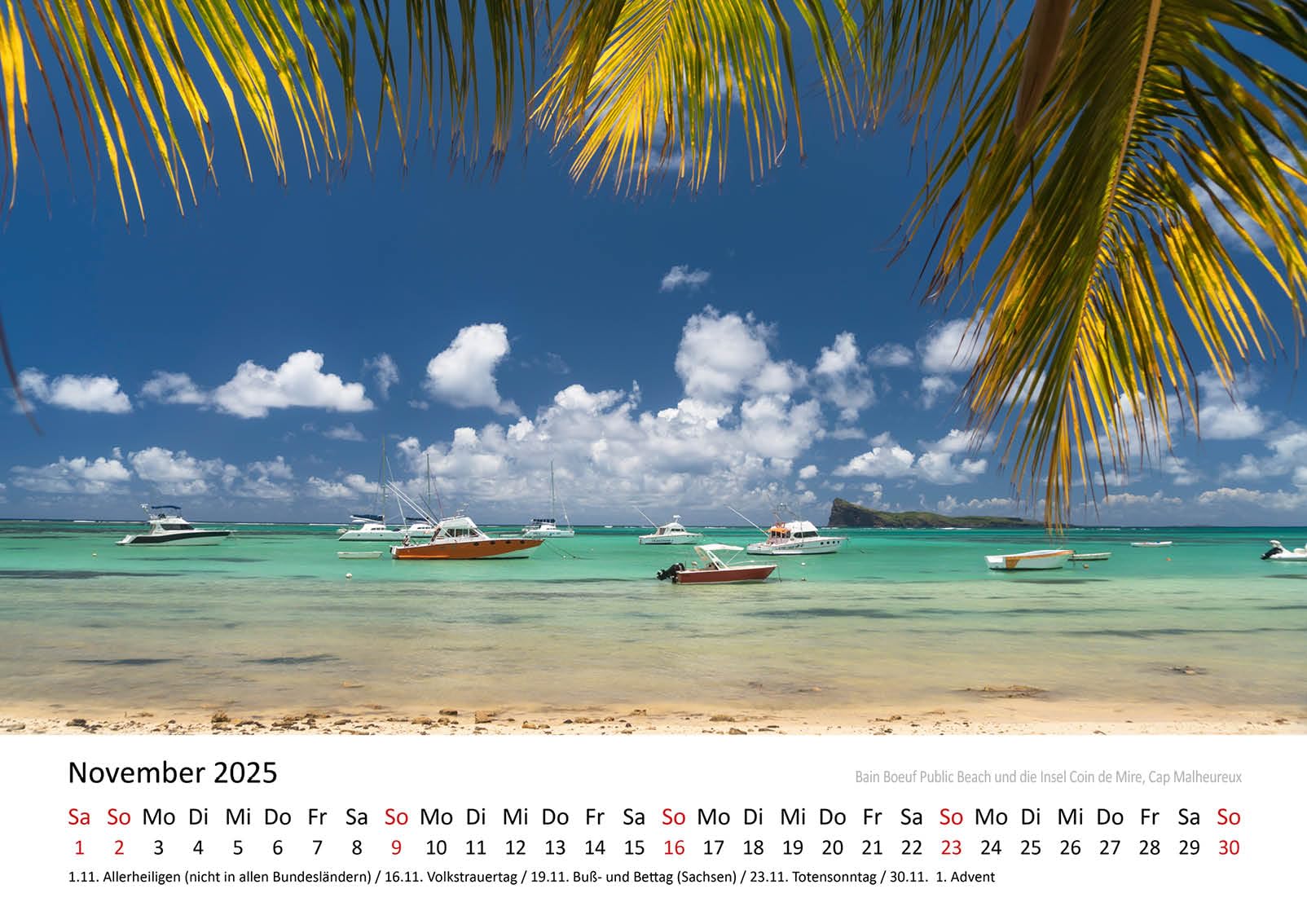 Edition Seidel Premium Kalender Schönes Mauritius 2025 Format DIN A3 Wandkalender Afrika Indischer Ozean Insel Port Louis Turtle Bay Strand Lagune Riff Landschaft Peter Schickert
