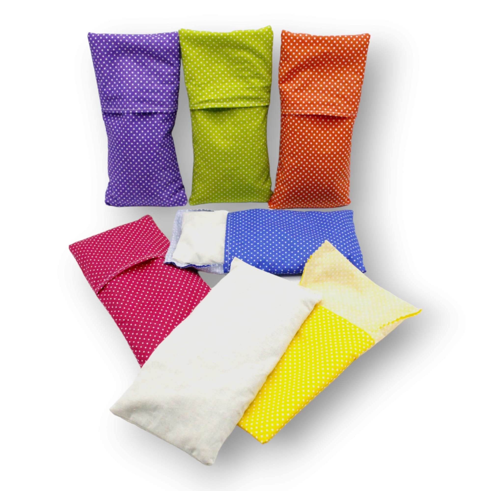 Coussins pour les yeux "Pack 6 Colori" - Graines de Lavande et de riz - Yoga, méditation, relaxation, reposer des yeux