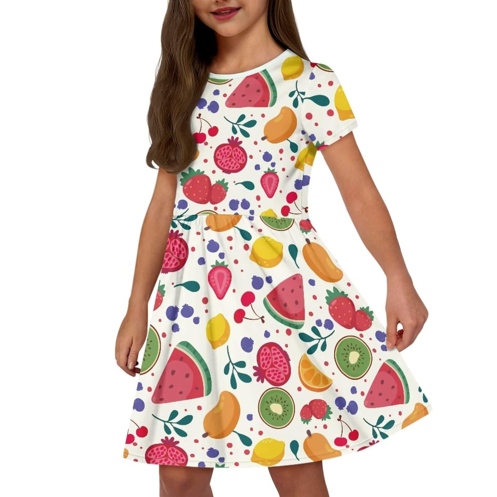 GenericCute Summer Dresses for Teen Girls Kids 2-14 Years for Casual Summer