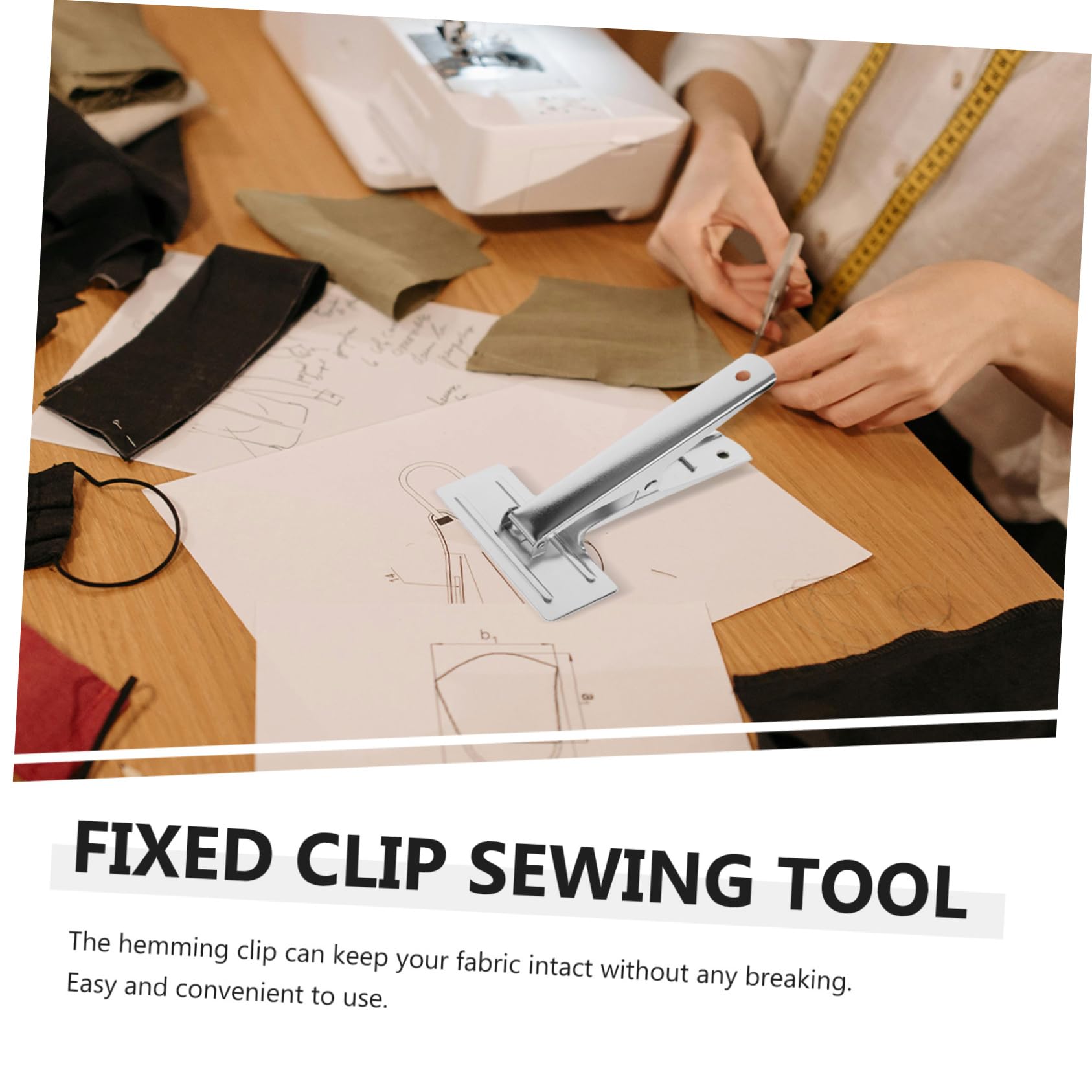 Uonlytech 4 Stück Nähenvorräte Clips Jumbo für Naht Stoff Tuch groß Nähklammer zum Basteln Lineal-Quiltclip Saumklammer zum Selbermachen Mess-Nähclip Mess-Saumklammer Rostfreier Stahl Silber