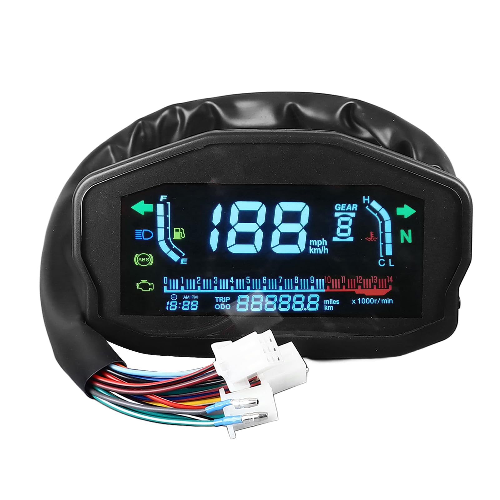 – Cryfokt Digital Gauge Motorcycle Speedometer, High Precision Measurement Universal Motorcycle GPS Speedometer, Multi LCD Speedometer for Speed, RPM, Water Temperature, Fuel Levels