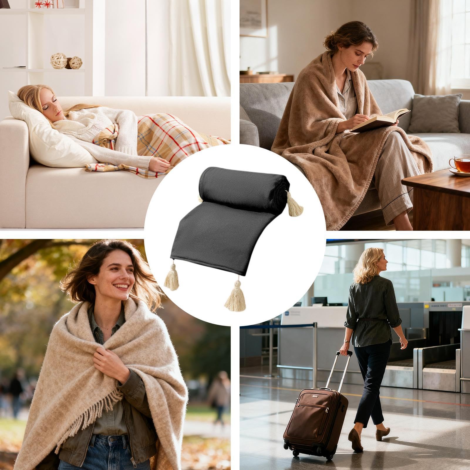 Scialle Riscaldante | Plaid a 3 velocità per collo e spalle | Stola riscaldante da donna - per auto casa viaggio inverno interni campeggio esterno