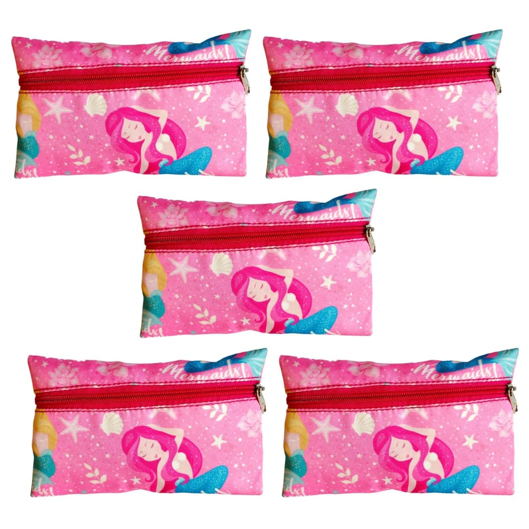 HOMEMATES Polyester 5 Pcs Return Gift Mermaid Large Capacity Pencil Stationery Pouch Bag For Kids And Girls (Pink) (B0BR89Y1B5) Amazon Price History, Amazon Price Tracker