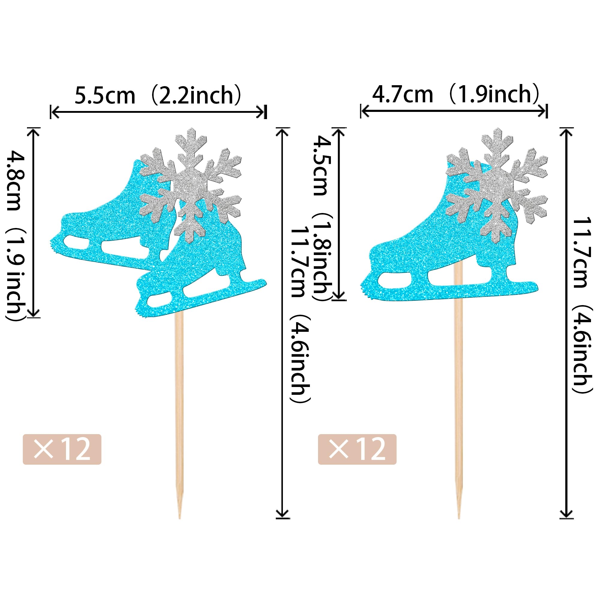 24PCS Ice Skating Cupcake Toppers - Winter Sports Cake Decorations For Skating Theme Birthday Parties - View #11
