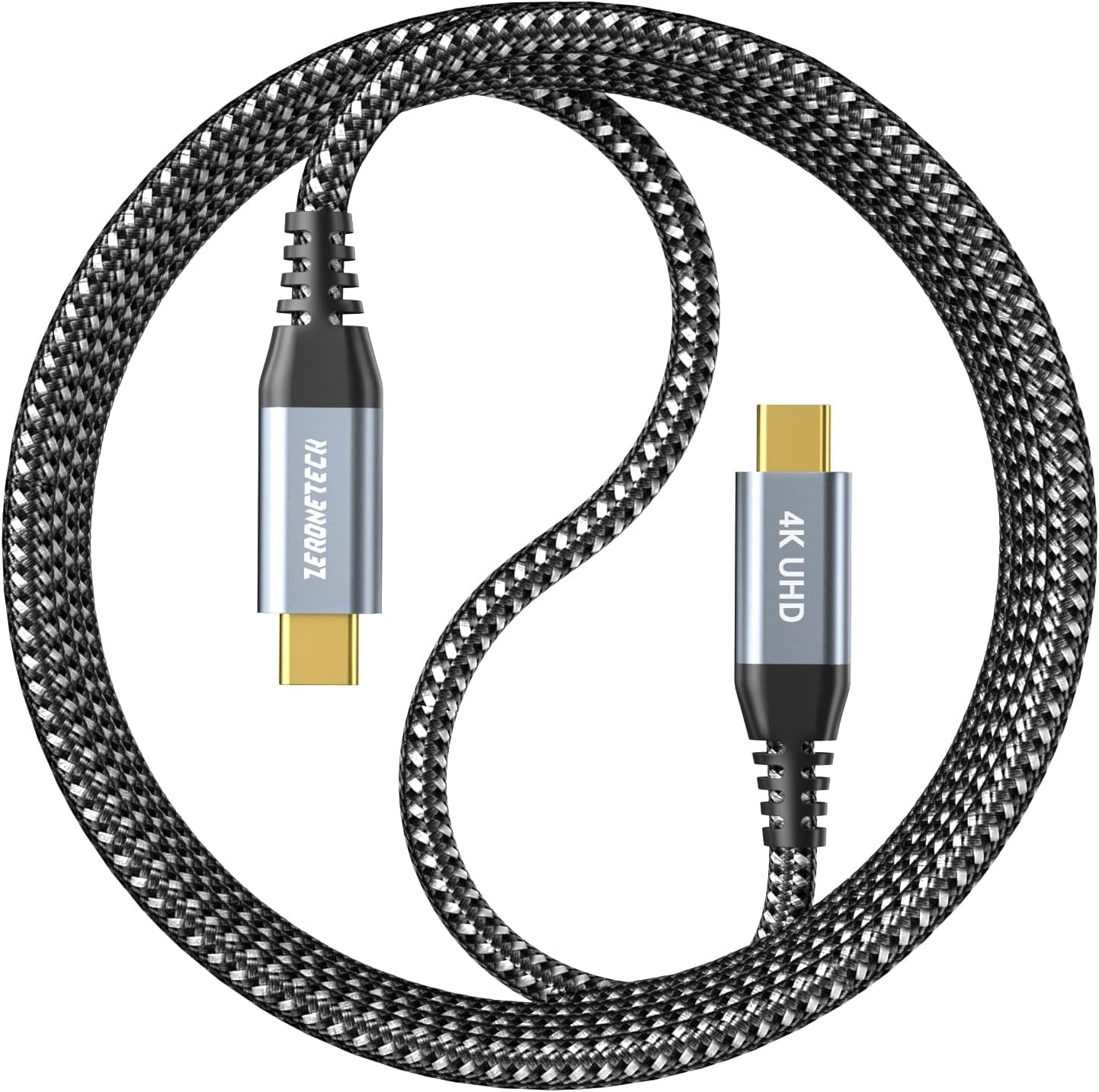 ZeroneTeck USB C Cable 3ft, USB C 3.2 Gen 2X2 Cable, 4K Monitor Video Output, 20Gbps High Speed Data Transfer, 100W Fast Charging for Carplay iPhone 16, MacBook, Dell, ARZOPA, KYY for Portable Monitor
