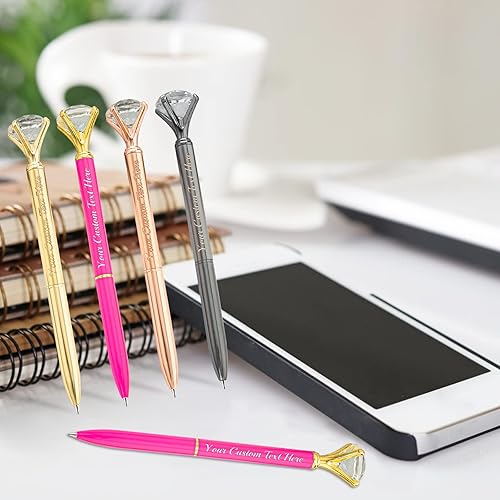 Miniatura 6 de Betenshtresk Bolígrafo de diamante personalizado, bolígrafo de cristal personalizado, bolígrafo grabado de metal con nombre y texto, gemas