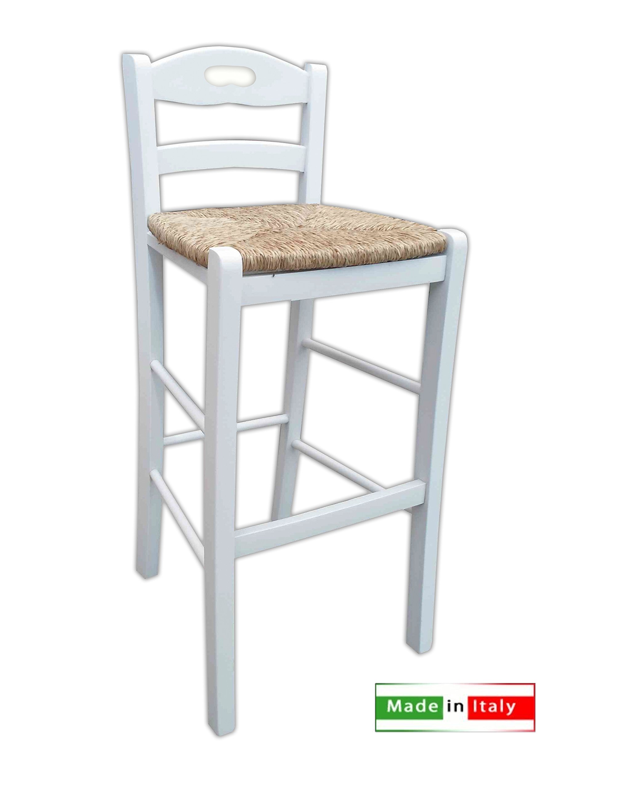 SGABELLO BAR SED. PAGLIA C/SCHIEN.BIANCO SNACK