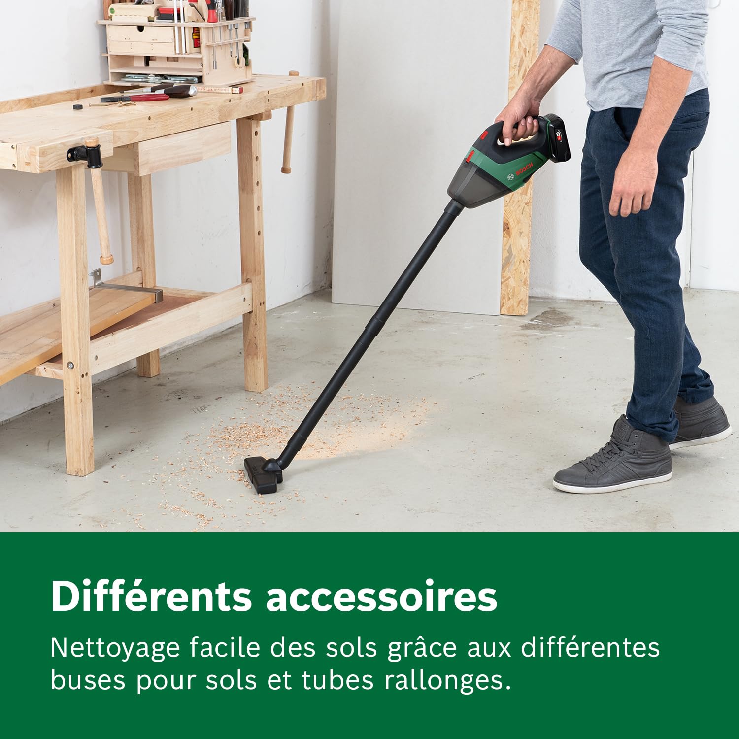 Bosch Aspirateur sans Fil UniversalVac 18 (Batterie 2,5 Ah, système 18 V, dans Une boîte en Carton)