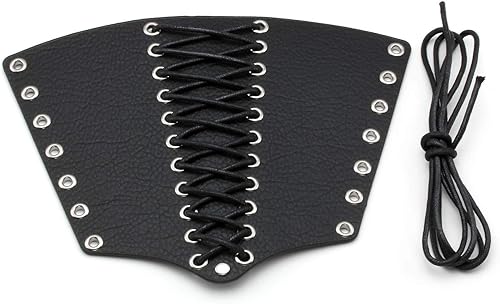 Miniatura 4 de MILAKOO 2 piezas de cuero negro para hombre correa ancha para el brazo brazalete ajustable Multi color talla única Negro