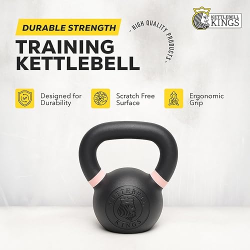 Miniatura 2 de Kettlebell Kings Pesas rusas con recubrimiento en polvo de 5-90 libras | Equipo de gimnasio de entrenamiento y conjuntos de entrenamiento de fuerza