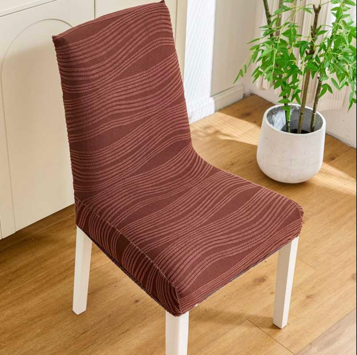 Orange Jacquard Chair Covers - Stretch & Protect! -21
