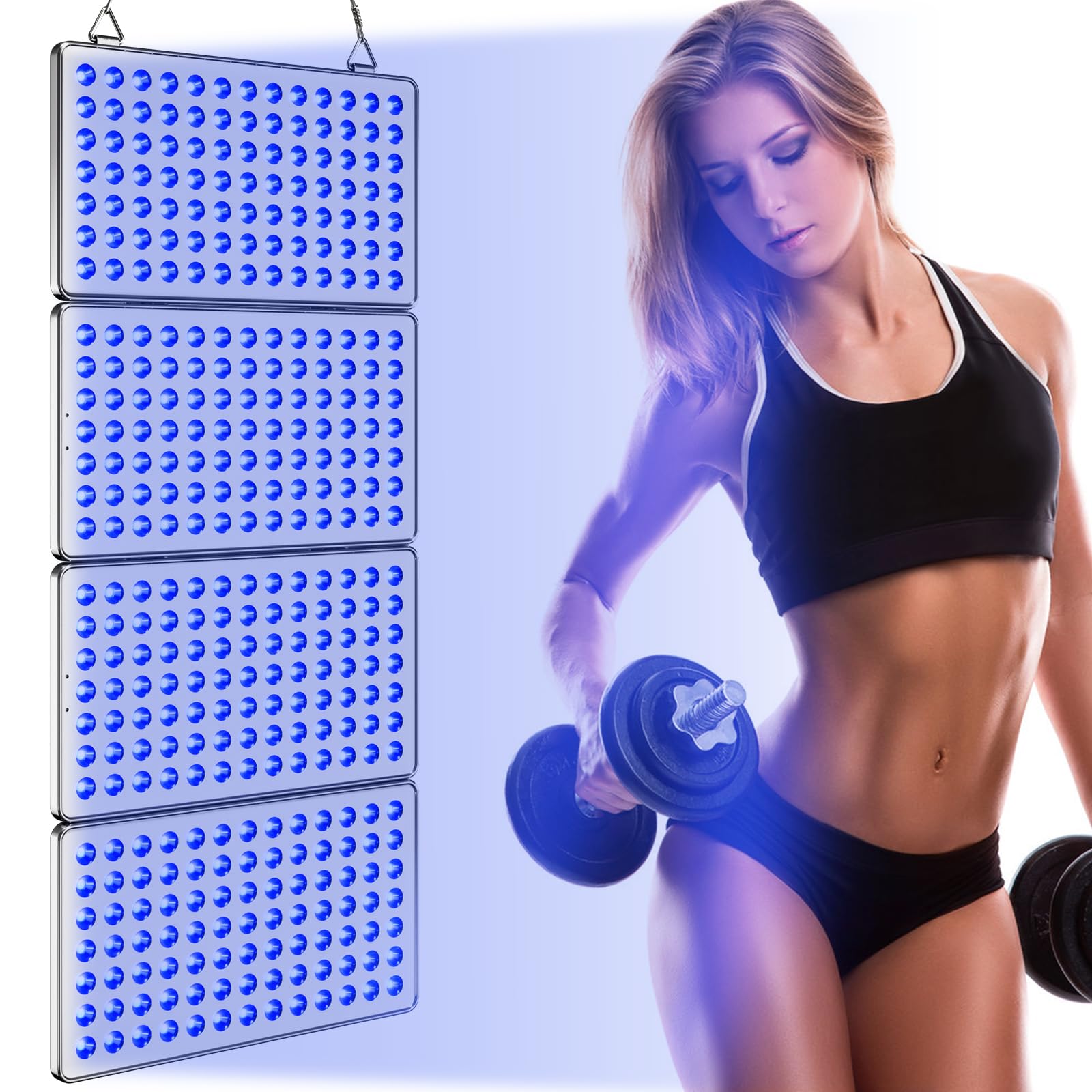 Cozion Lámpara bronceadora 48W, luz de bronceado plegable de doble cara, luz de día con 364 LED para cara y cuerpo, para el hogar