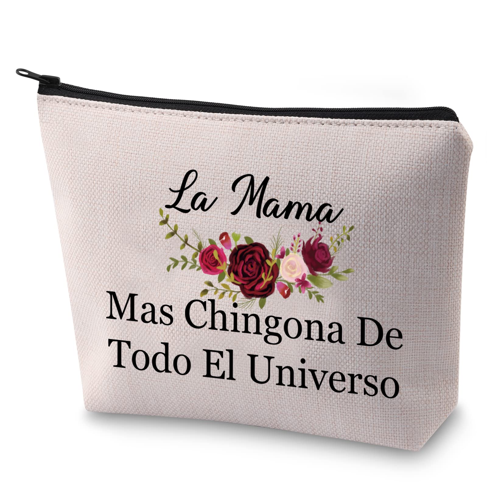 BLUPARKMexican Mom Makeup Bag Mother's Day Gift La Mama Mas Chingona De Todo El Universo Cosmetic Bag for Spanish Mom, La Mama
