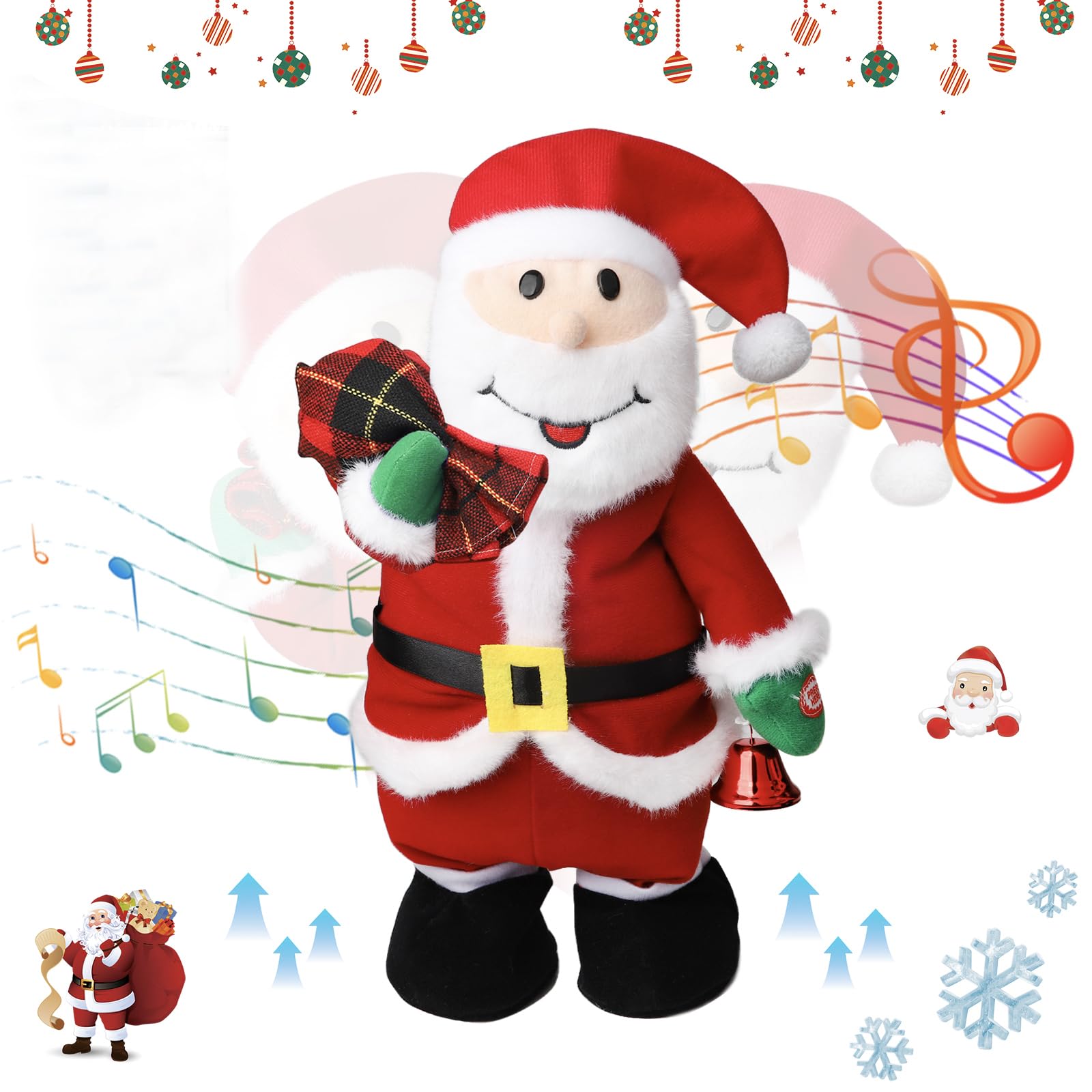Amazon.com: Singing Dancing Santa Claus Christmas Plush Toy