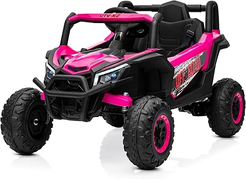 Kidzone Vehículo UTV de 12 V para niños pequeños de 37 a 96 meses, vehículo eléctrico todoterreno de un solo asiento con control remoto, suspensión