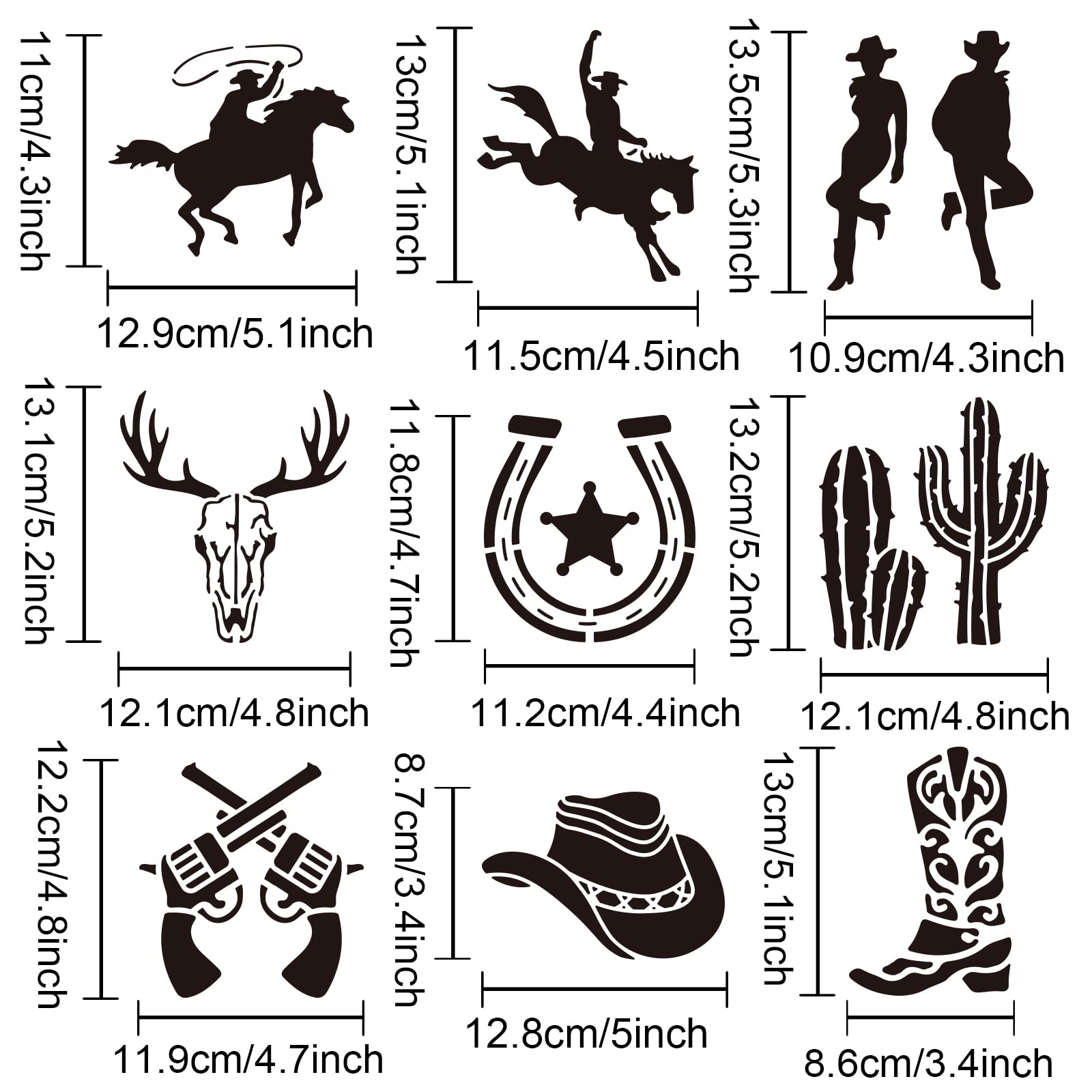 Amazon.com : MAYJOYDIY 9PCS Western Cowboy Stencil 6×6inch Cowboy Boots Hat Cactus Cowboy Cowgirl Stencil Reusable Hollow Out Drawing Template for Painting DIY Gifts Crafts Wood Furniture Wall Decor : Arts, Crafts amazon-com-mayjoydiy-9pcs-western-cowboy-stencil-6-6inch-cowboy-boots-hat-cactus-cowboy-cowgirl-stencil-reusable-hollow-out-drawing-template-for-painting-diy-gifts-crafts-wood-furniture-wall-decor-arts-crafts